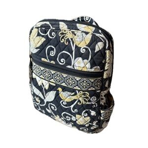 Vera Bradley Black and Gold Backpack with Quilted Design